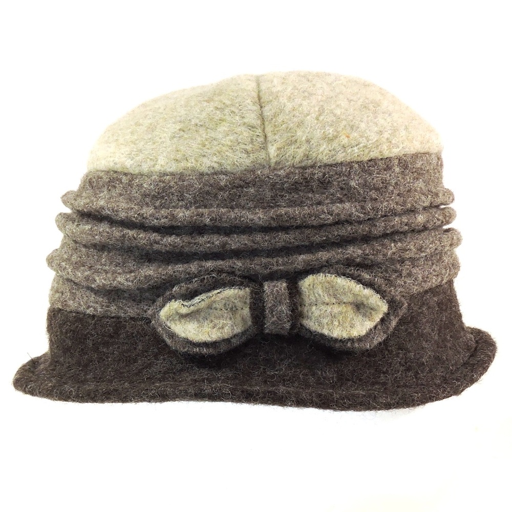 BORDONI 🇮🇹 WOMEN'S BROWN WOOL FASHION WINTER HAT